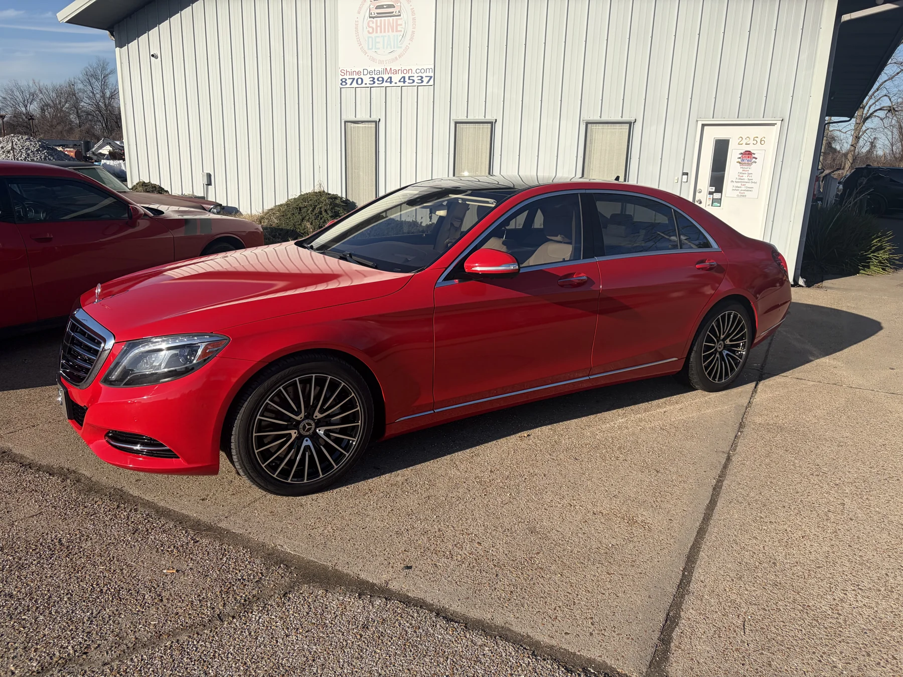 Red Mercedes-Benz wrap at Shine Detail Exclusive
