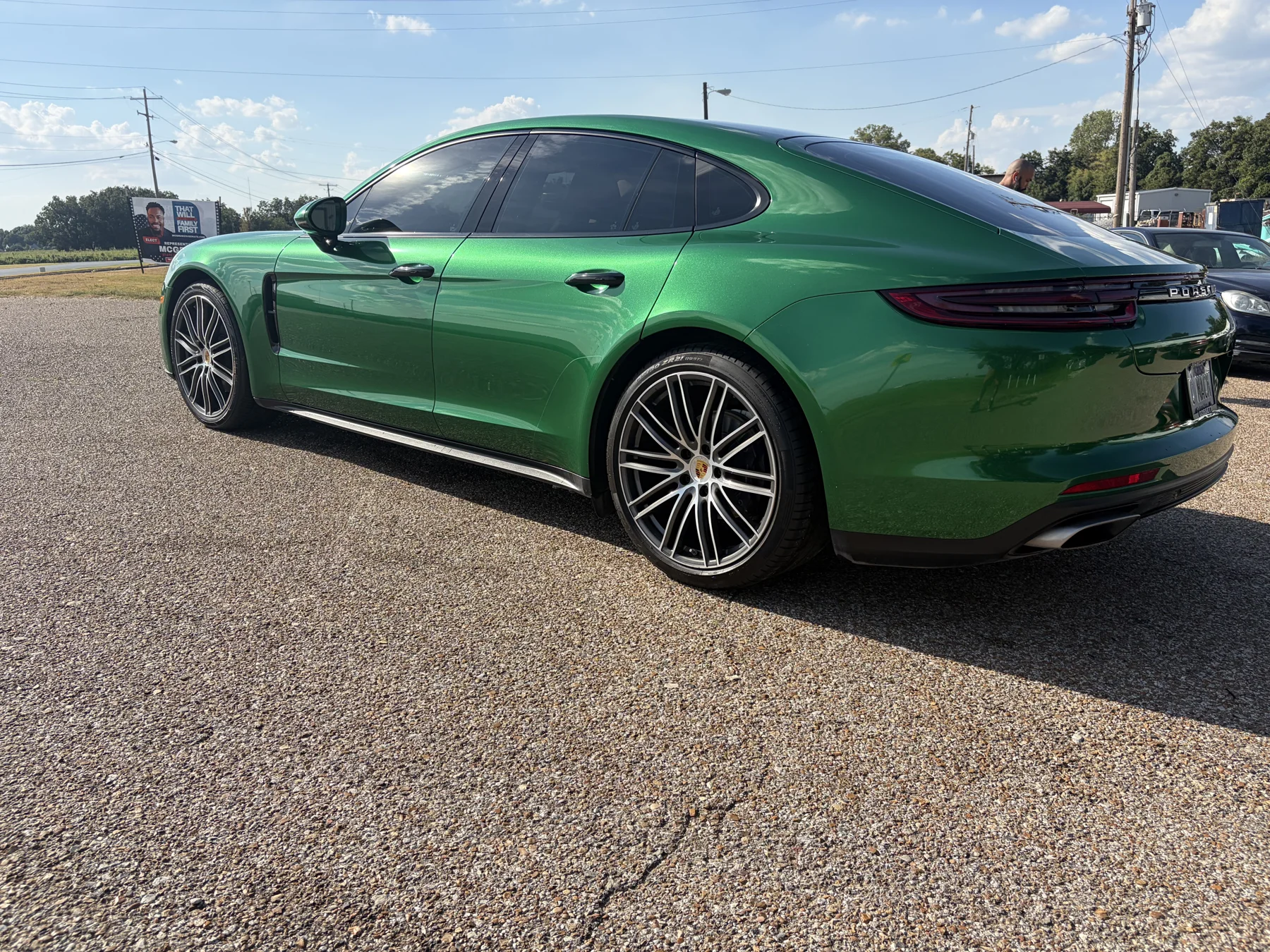 Green Porsche project outside Shine Detail Exclusive in Marion, Arkansas